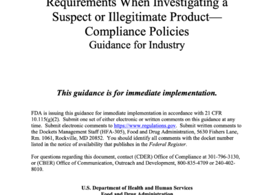Guidance FDA wholesale distributor verification requirement for saleable returned drug product and dispenser verification